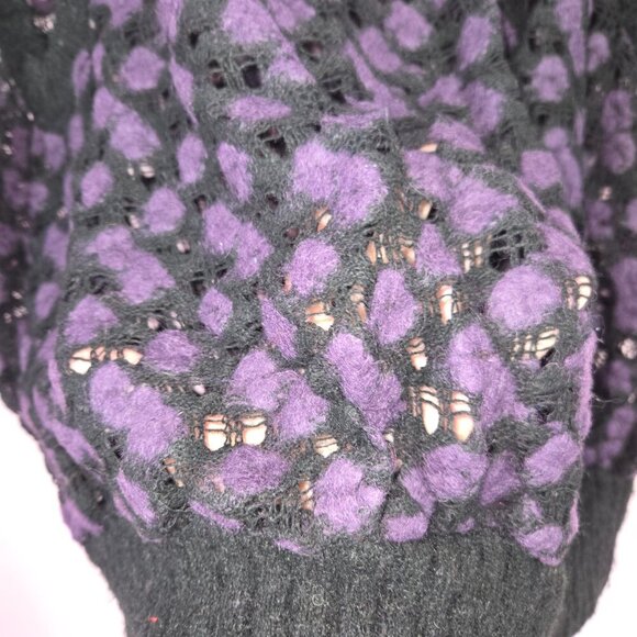 Vintage Miss Sixty Black and Purple Women's Sweater-vest, size S, made i… - Picture 7 of 7